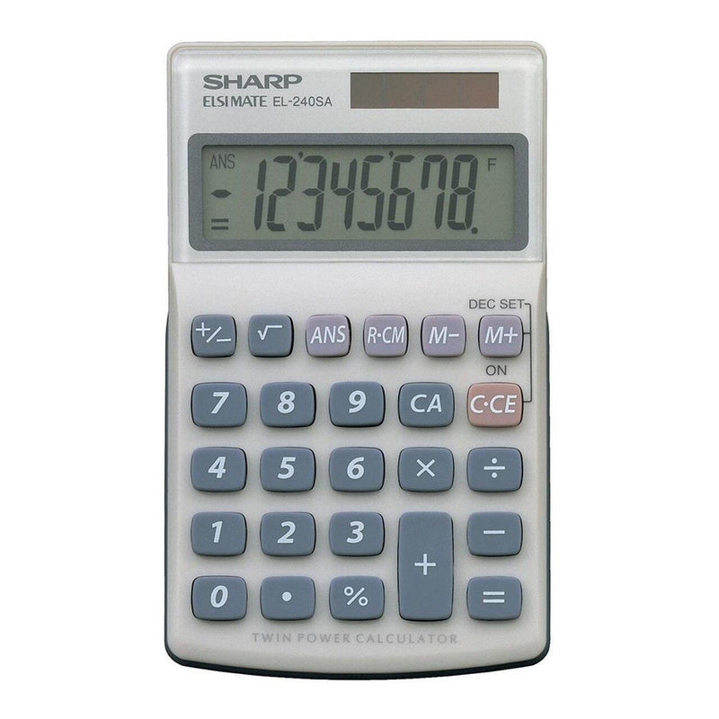 Sharp EL-240SAB Twin Power Pocket Calculator - Office Connect