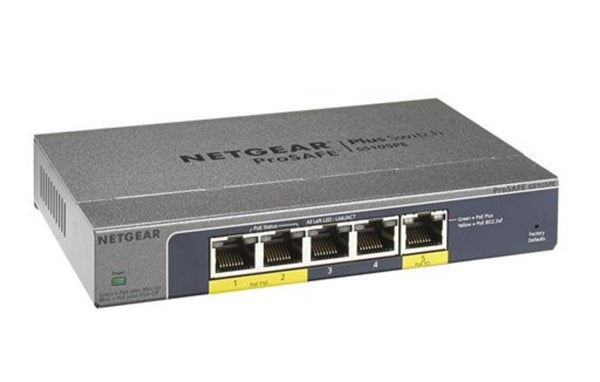 NETGEAR ProSafe Plus 5-port Gigabit Switch 2-port POE - Office Connect