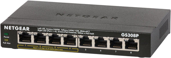 NETGEAR GS308P SOHO 8-Port Gigabit Unmged Switch 4-Port PoE - Office Connect