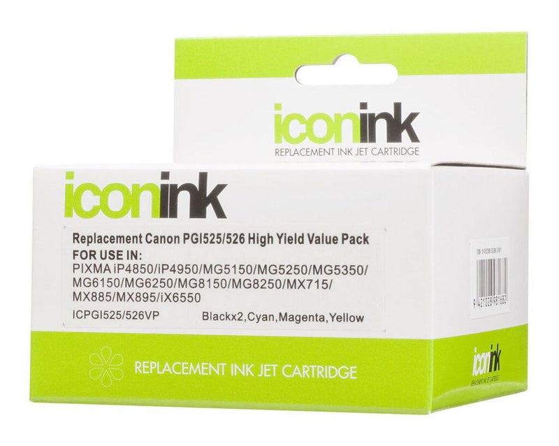 Icon Compatible Canon PGi525 CLi526 B/C/M/Y Value Pack (5 inks - Office Connect