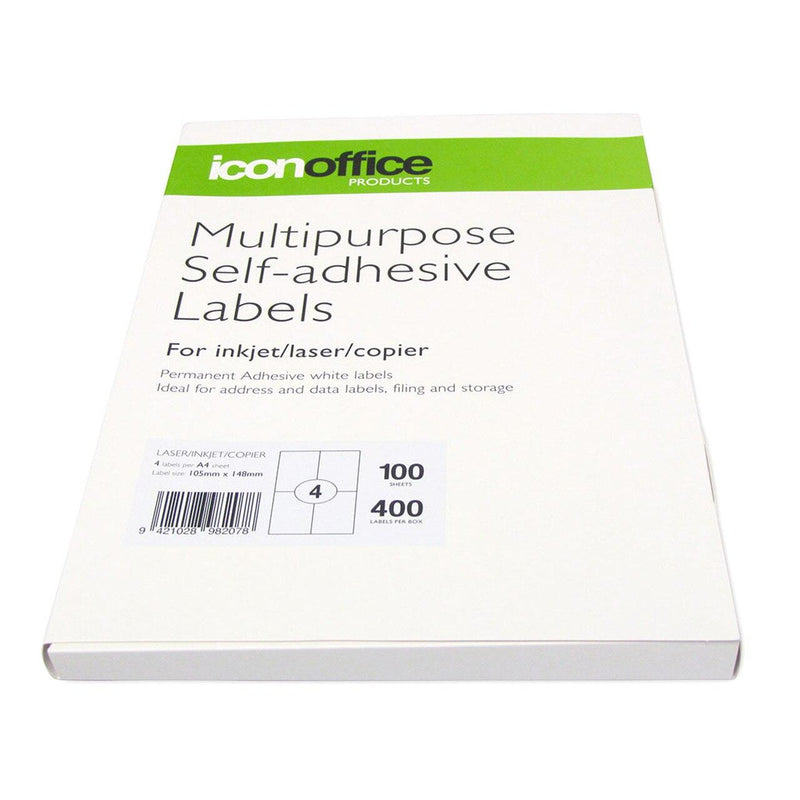 Icon Multipurpose Labels 105x148mm 4 Per Sheet - Office Connect