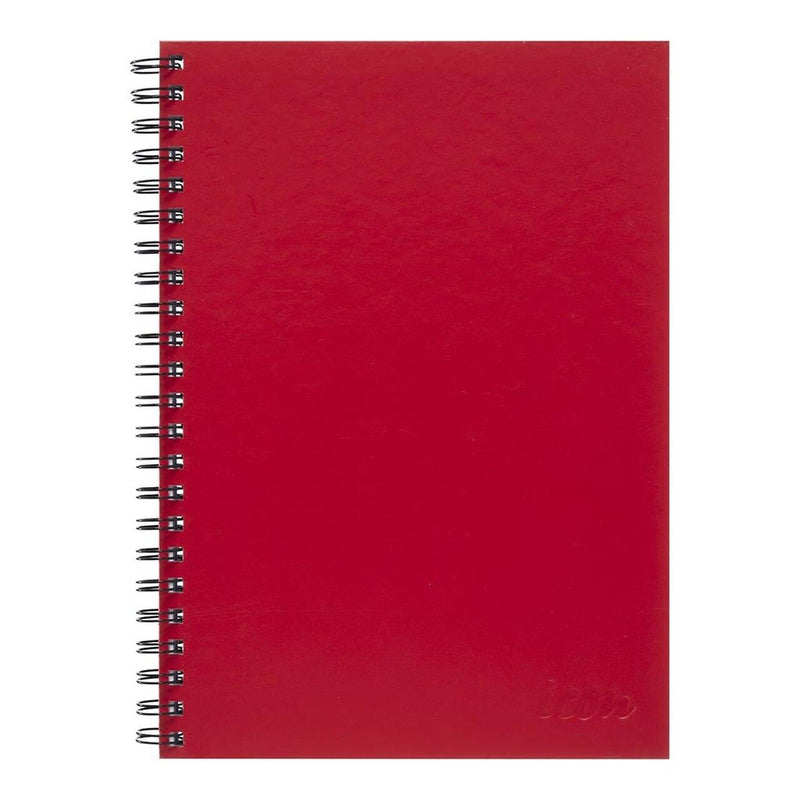 Icon Spiral Notebook A4 Hard Cover Red 200 pg - Office Connect