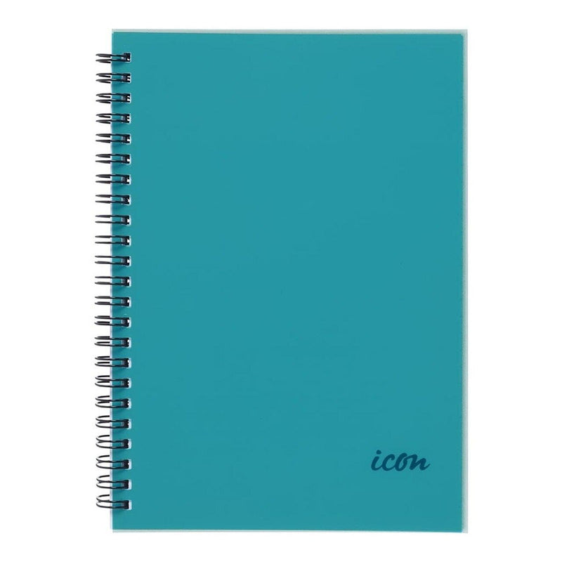 Icon Spiral Notebook A5 PP Cover Aqua 200 pg - Office Connect