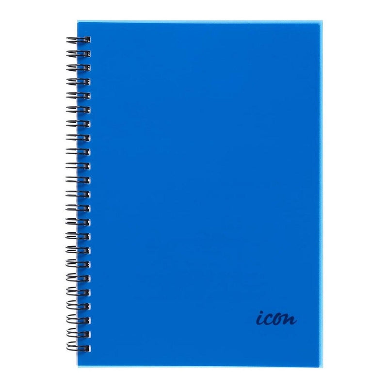 Icon Spiral Notebook A5 PP Cover Blue 200 pg - Office Connect