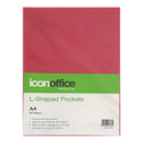 Icon L Shaped Pockets A4 Red Pack 10 - Office Connect