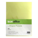 Icon L Shaped Pockets A4 Yellow Pack 10 - Office Connect