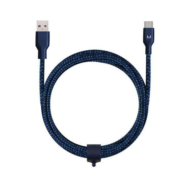 MOYORK CORD 2m USB-A to USB-C Nylon Cable - Midnight Blue - Office Connect
