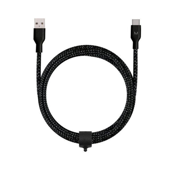MOYORK CORD 2m USB-A to USB-C Nylon Cable - Raven Black - Office Connect