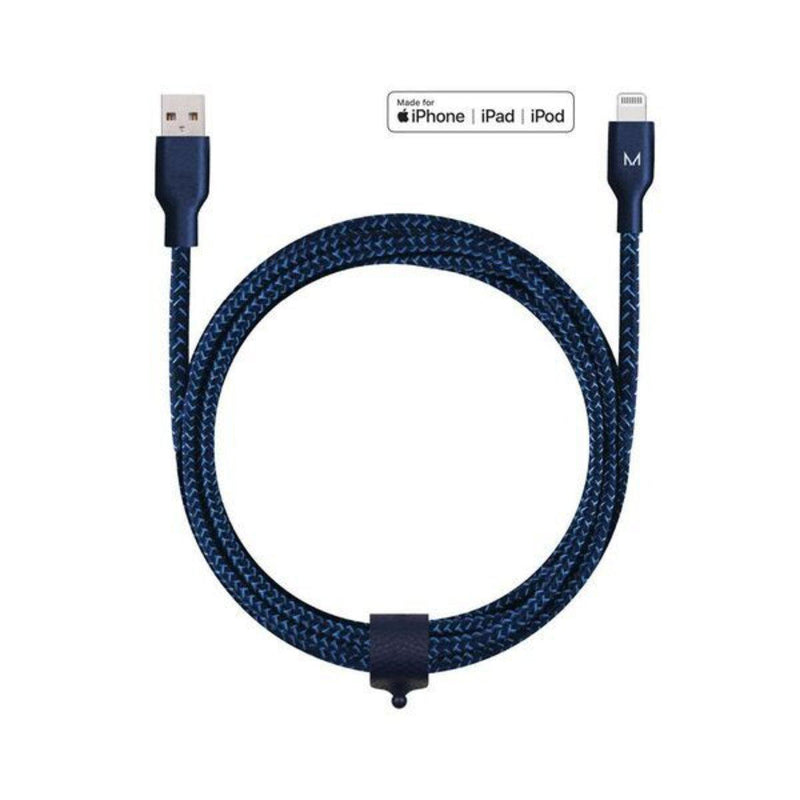 MOYORK CORD 2m Lightning to USB-A Nylon Cable- Midnight Blue - Office Connect