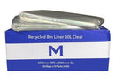 FP Recycled Bin Liner 60L - Clear, 650mm x 900mm x 30mu (450) Per Box - Office Connect 2018