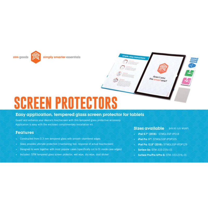 STM iPad Pro 12.9" Glass Screen Protector - Clear (2018-20) - Office Connect