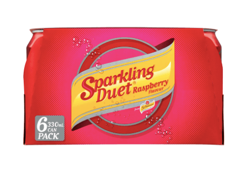 Schweppes Sparkling Duet Raspberry Soft Drink Cans 6pk - Office Connect 2018