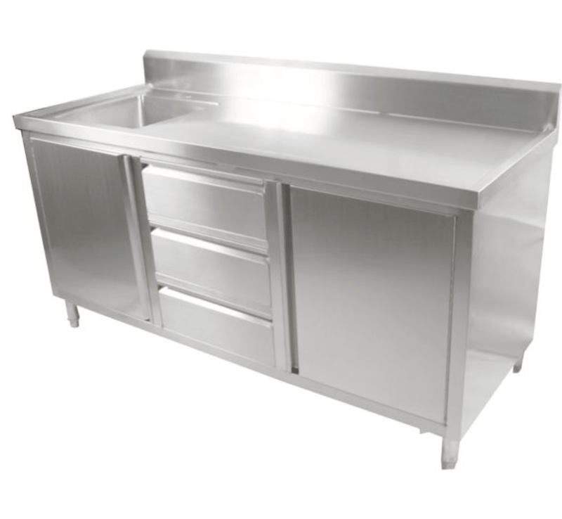 Kitchen Tidy Cabinet With Left/Right Sink 700mm Deep - Office Connect 2018