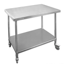 Premium Stainless Steel Mobile Workbench With Castors 700mm Deep - Office Connect 2018