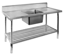 Premium Stainless Steel Single Sink Bench 700mm Deep - Office Connect 2018