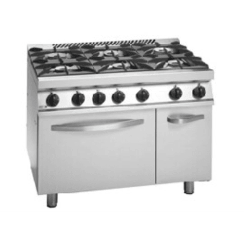 Fagor 700 series natural gas 6 burner with gas oven and neutral cabinet under CG7-61H - Office Connect 2018