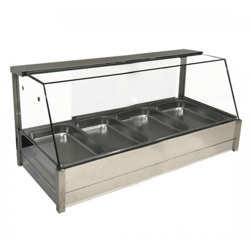 Heated 8 × ½ Pan Bain Marie Angled Countertop Display - Office Connect 2018