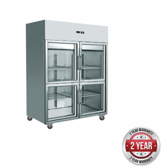 GRAND ULTRA Four 1/2 Glass Door Upright Fridge 1400L - Office Connect 2018