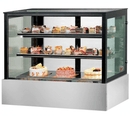 SSU120-2XB Black Trim Square Glass Cake Display 2 Shelves 1200X700X1100 - Office Connect 2018