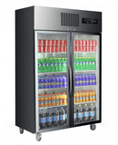 Double Door Upright Display Fridge (Black) - Office Connect 2018