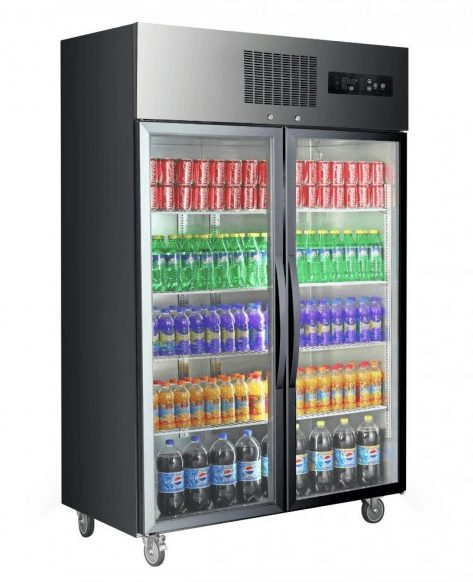 Double Door Upright Display Fridge (Black) - Office Connect 2018
