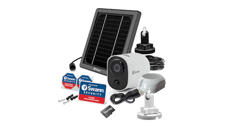 Swann Xtreem Wire-Free Smart Security Camera with 16GB microSD Card & Solar Panel - Office Connect 2018