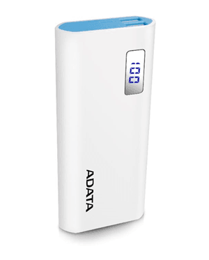 ADATA Power Bank P12500D LCD - 12500mAh White - Office Connect 2018