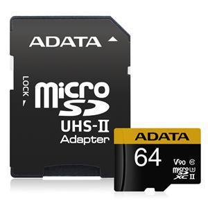 ADATA Premier ONE V90 UHS II Micro SDXC Card with Adapter 64GB - Office Connect 2018