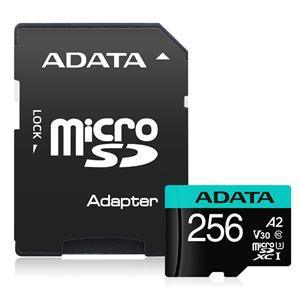 ADATA Premier Pro microSDXC UHS-I U3 A2 V30 Card with Adapter 256GB - Office Connect 2018