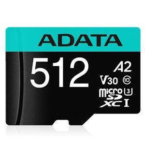 ADATA Premier Pro microSDXC UHS-I U3 A2 V30 Card with Adapter 512GB - Office Connect 2018