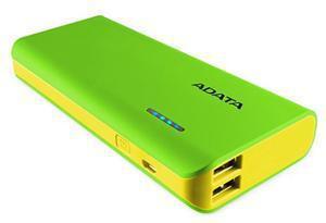 ADATA PT100 10,000mAh Powerbank with Flashlight - Green/Yellow - Office Connect 2018