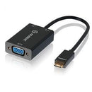 ALOGIC 15CM MINI HDMI TO VGA ADAPTER WITH 3.5MM AUDIO MALE TO FEMALE (FULL HD 1920 X 1080) - Office Connect 2018