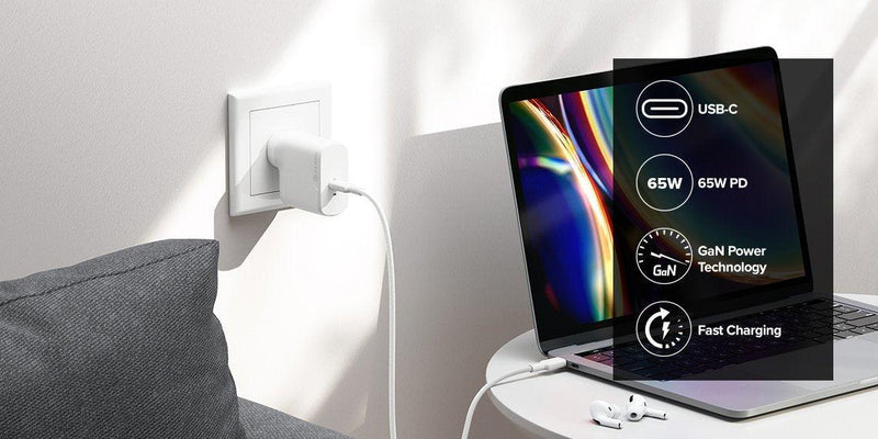 ALOGIC 1X65RAPID POWER 65W GAN CHARGER USB-C(MAX. 65W) -INCLUDES 2M USB-C CHARGING CABLE - Office Connect 2018