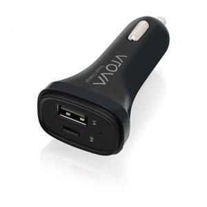 ALOGIC 2 PORT USB-C CAR CHARGER 5V/4A (3A USB-C & 1A USBA ) WITH SMART CHARGE BLACK - Office Connect 2018