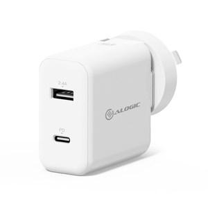 ALOGIC 2 PORT USB-C & USB-A WALL CHARGER 30W WITH POWER DELIVERY - Office Connect 2018