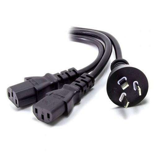 ALOGIC 2M AUS 3 MAINS PLUG TO 2 X IEC C13 Y SPLITTER CABLE MALE TO 2 X FEMALE CABLE - Office Connect 2018
