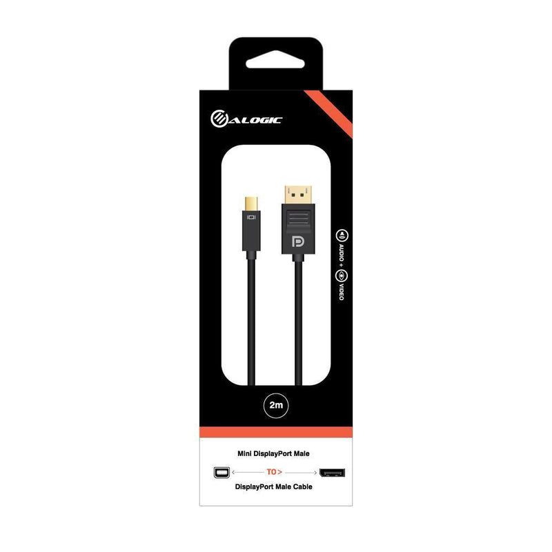 ALOGIC 2M MINI DISPLAYPORT TO DISPLAYPORT CABLE VER 1.2 MALE TO MALE - Office Connect 2018