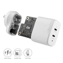 ALOGIC 2X40 RAPID POWER 40W GAN CHARGER - USB-C (20W) + USB-C (20W) - Office Connect 2018