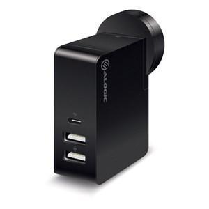 ALOGIC 3 PORT USB-C & USB-A 45W TRAVEL CHARGER WITH MULTI COUNTRY PLUGS AND POWER DELIVERY - WHITE(US + UK + ASIA/ EU + AU/NZ PLUGS ) - Office Connect 2018