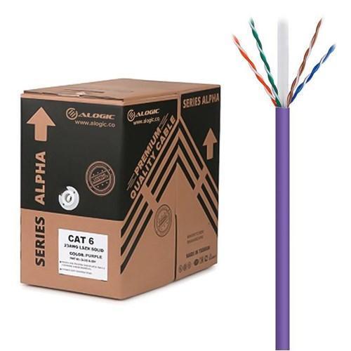 ALOGIC 305M 23AWG PURPLE PVC SOLID CAT6 NETWORK CABLE - U-U - Office Connect 2018