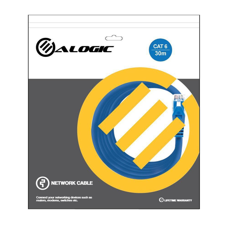 ALOGIC 30M CAT6 NETWORK CABLE BLUE - Office Connect 2018