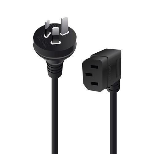 ALOGIC 3M 3 PIN AUS MALE TO RIGHT ANGLE IEC C13 FEMALE POWER CABLE - Office Connect 2018