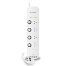 ALOGIC 4 OUTLET POWER BOARD WITH INDIVIDUAL SWITCHES & 4 USB PORTS (4.5A CURRENT) - SURGE & OVERLOAD PROTECTED - Office Connect 2018