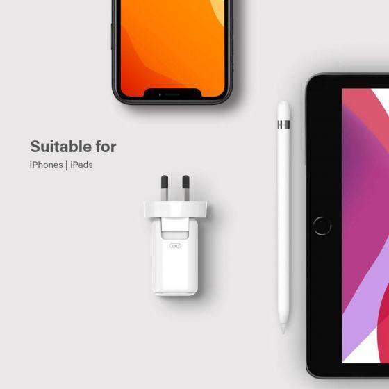 ALOGIC COMBO PACK USB-C 18W WALL CHARGER WITH POWER DELIVERY AND USB-C TO LIGHTNING CABLE - WHITE - Office Connect 2018