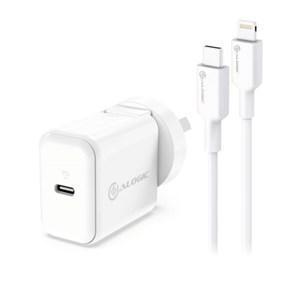 ALOGIC COMBO PACK USB-C 18W WALL CHARGER WITH POWER DELIVERY AND USB-C TO LIGHTNING CABLE - WHITE - Office Connect 2018