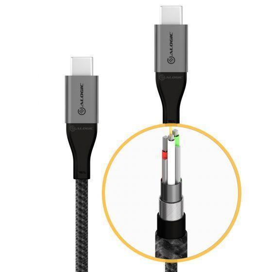ALOGIC SUPER ULTRA USB 2.0 USB-C TO USB-C CABLE - 1.5M -5A/480MBPS -SPACE GREY - Office Connect 2018