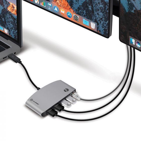 ALOGIC THUNDERBOLT 3 DUAL HDMI PORTABLE DOCKING STATION WITH 4K - SPACE GREY - Office Connect 2018
