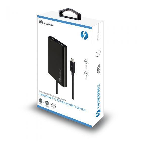 ALOGIC THUNDERBOLT 3 (USB-C) TO DUAL DISPLAYPORT ADAPTER - 4K 60 HZ - Office Connect 2018
