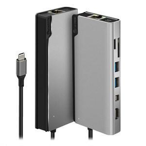 ALOGIC ULTRA USB-C DOCK PLUS - 2 X USB-A; 1 X USB-C; 1 X MICRO SD CARD SLOT; 1 X SD CARD SLOT; 1 X HDMI; 1 X MINI DP; 1 X GIGABIT ETHERNET - SILVER - Office Connect 2018