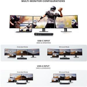 ALOGIC UNIVERSAL USB-C + USB-A TRIPLE 4K DOCKING STATION WITH 100W POWER DELIVERY-3 x DP 1 x USB-C 3 x USB-A 1 x 3.5 AUDIO JACK 1 x SD READER - Office Connect 2018